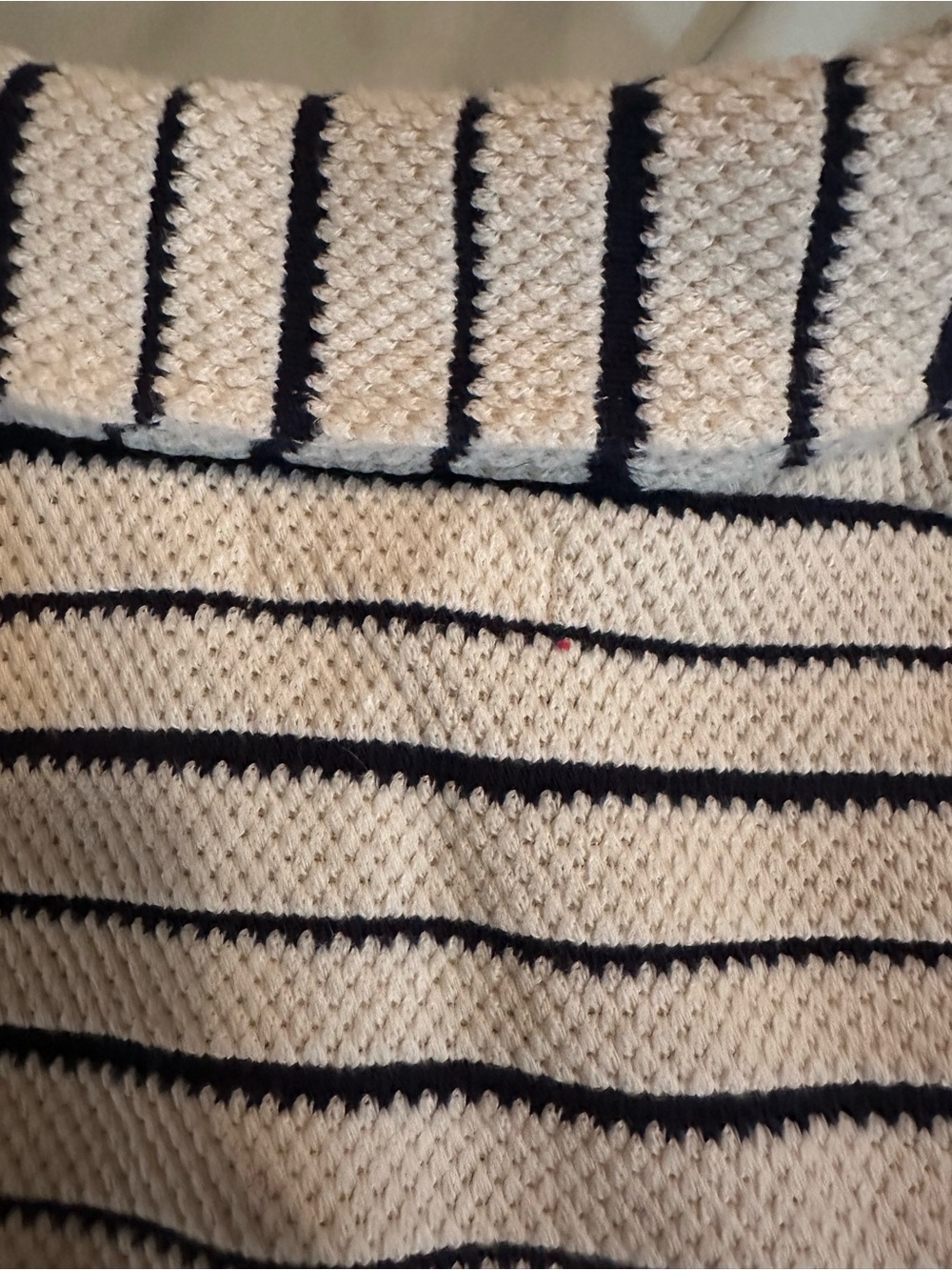 Madewell Cream Sweater Jacket Navy Stripes 100% Cotton - Picture 9 of 9